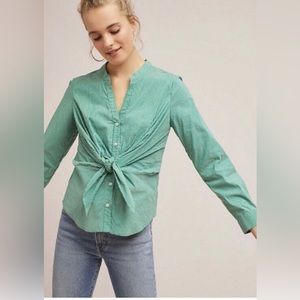 Anthropologie Katherine Tie Front Button Down
